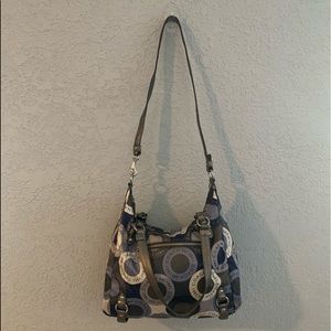 😊Coach signature Circle Blue white and silver vintage shoulder bag